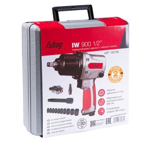 FUBAG Пневмогайковерт ударный IW900 1/2 дюйма + набор головок в кейсе в Грозном фото