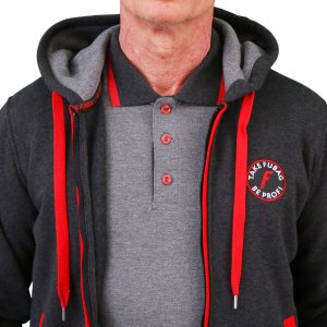 Серо-красная толстовка Fubag с капюшоном  размер XL в Грозном фото