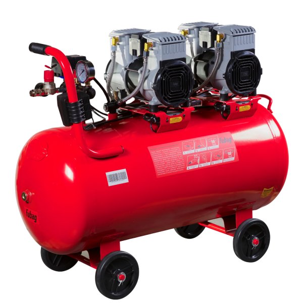 Компрессор воздушный безмасляный малошумный FUBAG OLS 500/100 CM2х2 + Набор пневмоинструмента (5 предметов) в ПОДАРОК в Грозном фото