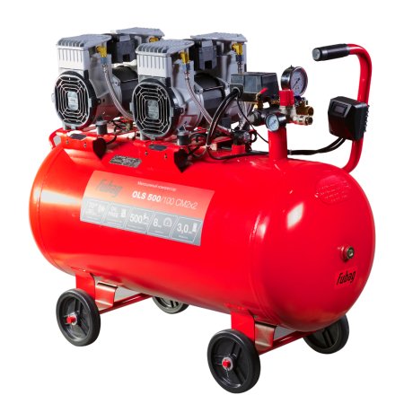 Компрессор воздушный безмасляный малошумный FUBAG OLS 500/100 CM2х2 + Набор пневмоинструмента (5 предметов) в ПОДАРОК в Грозном фото