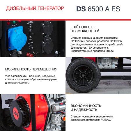 FUBAG Дизельный генератор с электростартером и коннектором автоматики DS 6500 A ES в Грозном фото