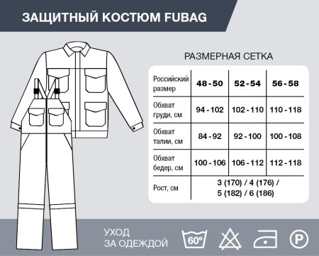 Защитный костюм Fubag размер 52-54 рост 6 в Грозном фото
