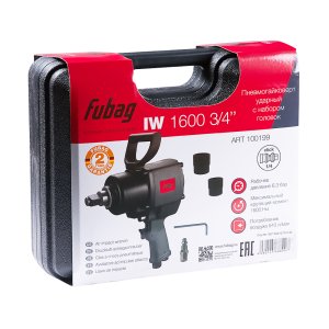 FUBAG Пневмогайковерт ударный IW1600 3/4 дюйма с  набором головок в кейсе в Грозном фото